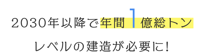 2030年以降で年間1億総トン